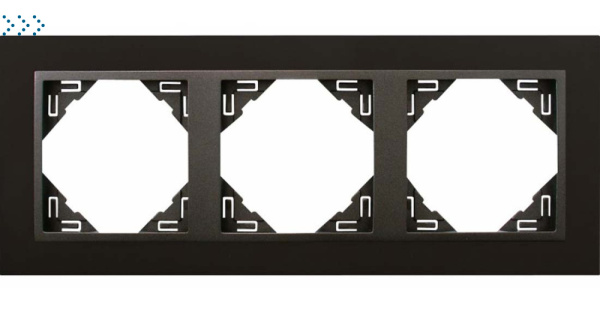 3-х местная рамка, черный/серый (90930 TPS)